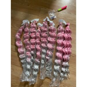 Ocean Wave‎ 24 inch Braiding Hair Pink Silver Ombre 60 Packs